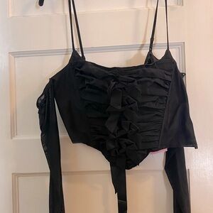 Dollskill Sugar Thrillz Last Night Corset Top Size Large